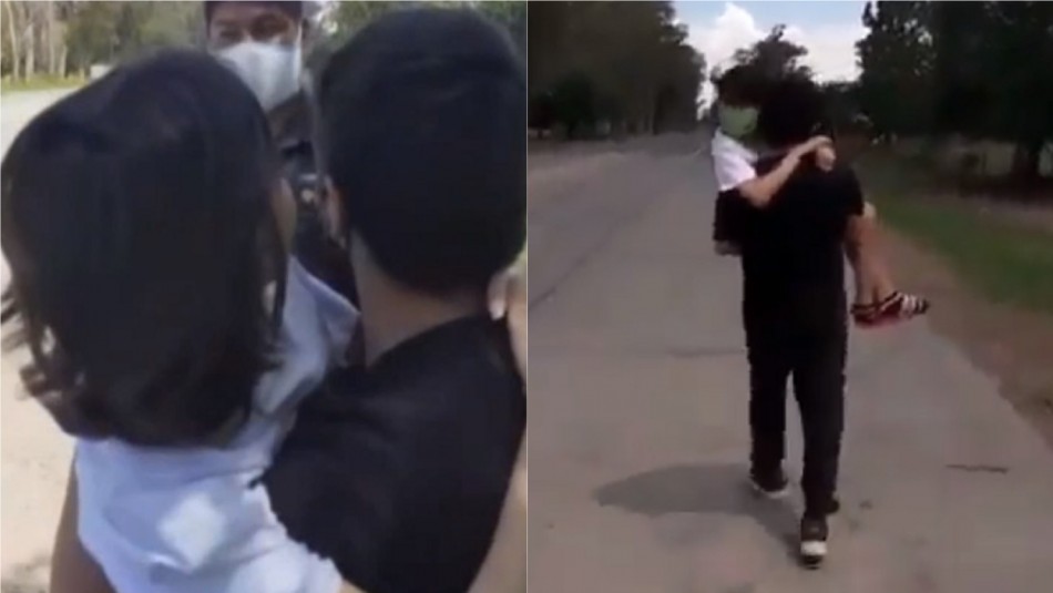 Hombre cargó por 5 kilómetros a su hija con cáncer en Argentina Hombre cargó por 5 kilómetros a su hija con cáncer: Policía les negó la entrada a su provincia