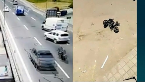 Video capta impactante choque de motorista: Murió tras caer desde paso nivel