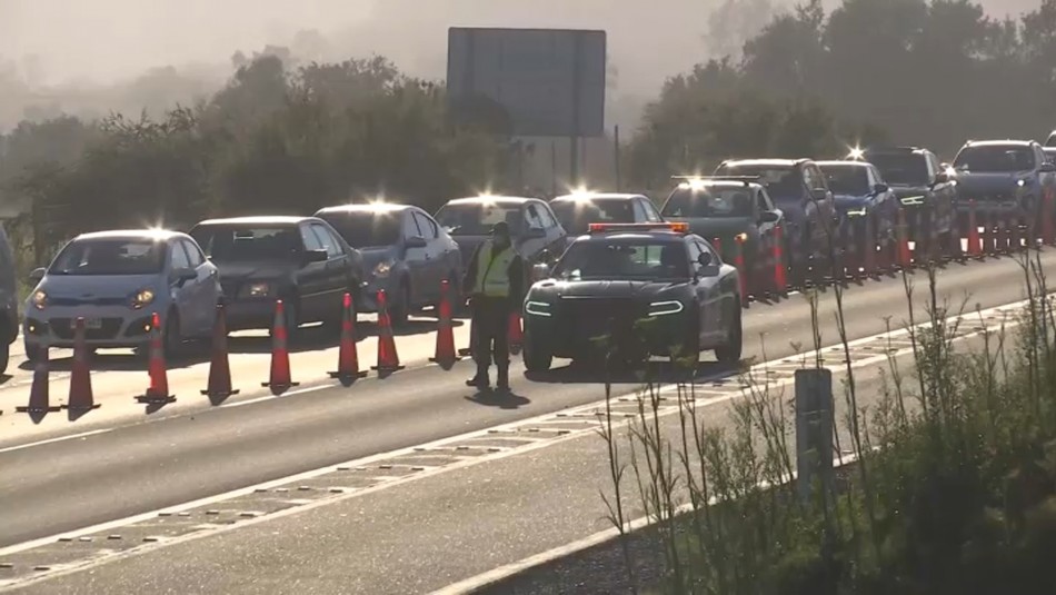 Taco Ruta 68 Extensa congestión generan fiscalizaciones en ruta hacia Valparaíso