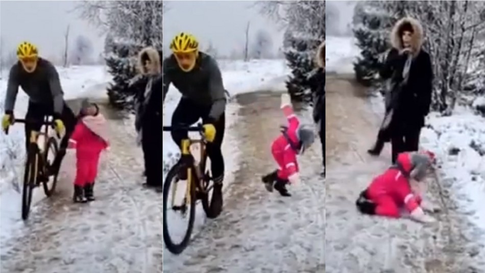 Ciclista empujó con su rodilla a una niña en Bélgica Ciclista empuja con su rodilla a niña de 5 años que le impedía el paso en Bélgica