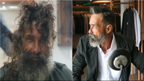 Pidió una navaja de afeitar y obtuvo un cambio de look: La transformación de un indigente