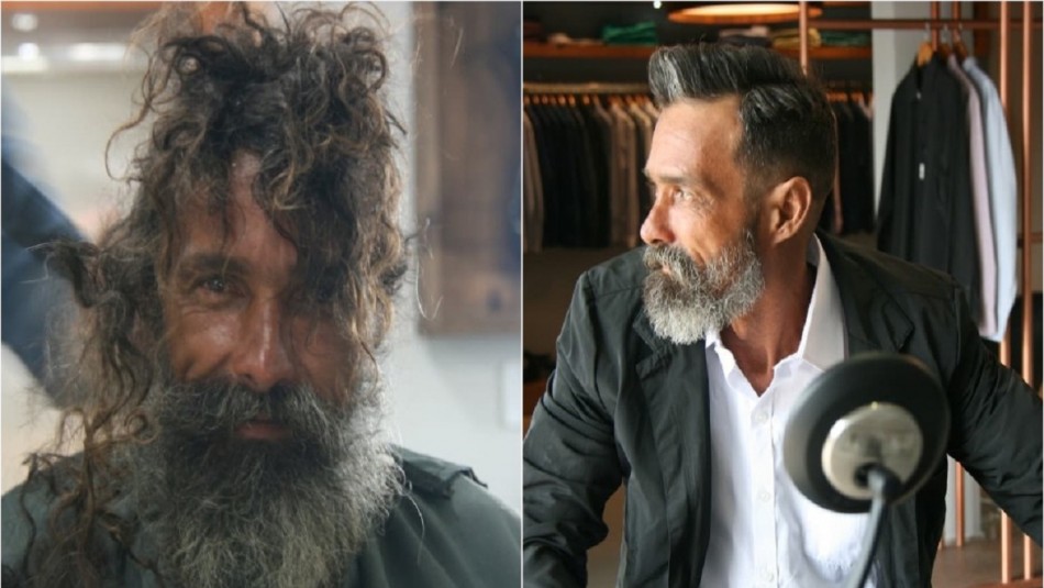 Pidió una navaja de afeitar y obtuvo un cambio de look: La transformación de un indigente Pidió una navaja de afeitar y obtuvo un cambio de look: La transformación de un indigente