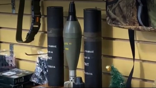 Incautan granada de mortero que era vendida en tienda de pesca y caza