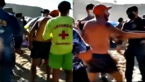 Sin mascarillas: video registra pelea en concurrida playa de Algarrobo