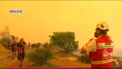 Video muestra el momento de la evacuación por incendio en Quilpué