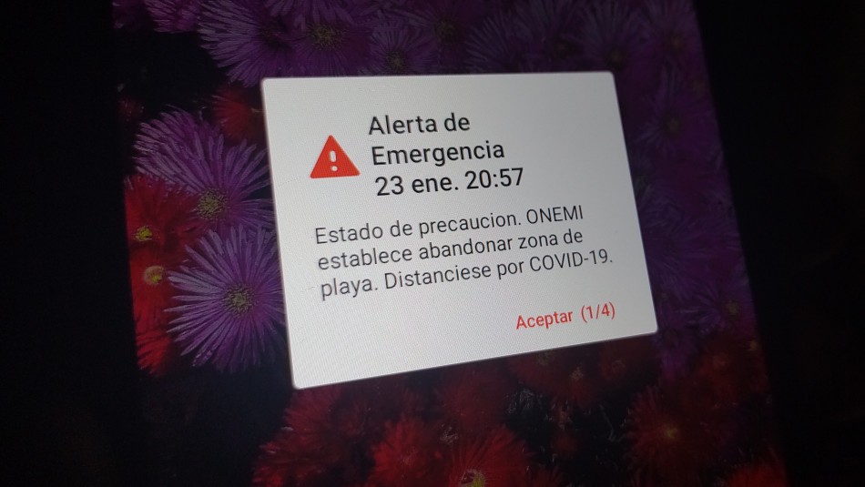 Mensaje prueba Onemi Error en alerta: Onemi probará mensaje en Alto Hospicio y Antártica para revisar sistema