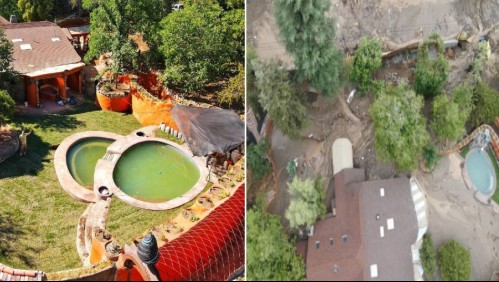 Antes y después: Los daños que sufrió el hotel de la familia de Pangal luego del aluvión