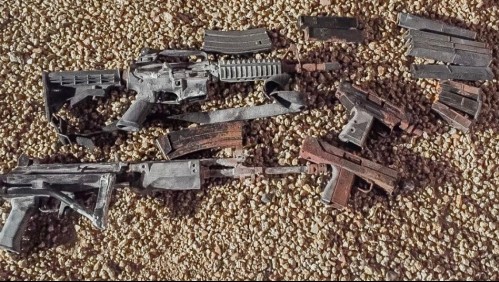 Pareja quería plantar un árbol y al cavar se encontraron con un bolso lleno de armas