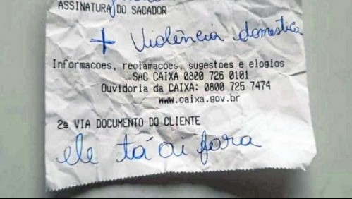 'Él está afuera': El mensaje en ticket de banco que salvó a una mujer de violencia intrafamiliar