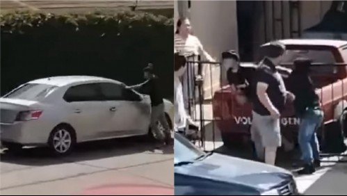 Delincuente roba auto, víctima se defiende y ladrón baja para golpearlo en La Serena