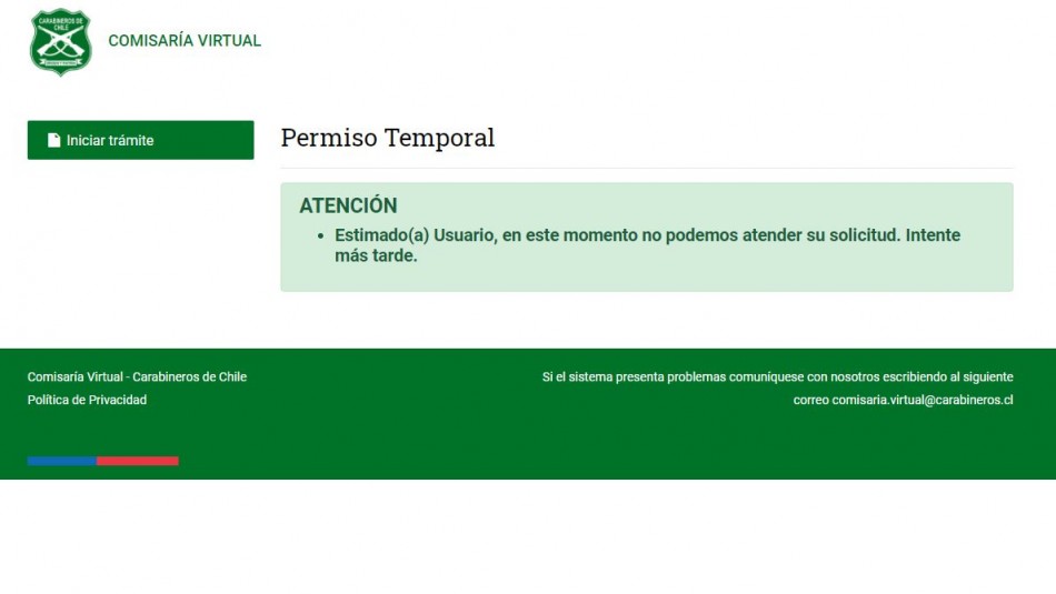 Comisaría Virtual: Usuarios reportan problemas para obtener permisos de desplazamiento Comisaría Virtual: Usuarios reportan problemas para obtener permisos de desplazamiento