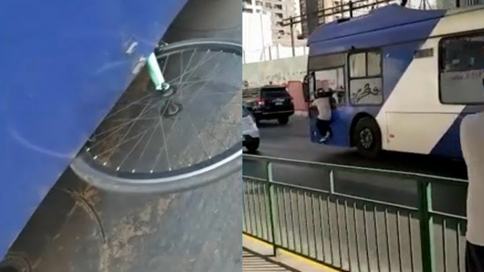 Video registra cómo una micro arrastra la bicicleta de un repartidor en Santiago Video registra cómo una micro arrastra la bicicleta de un repartidor en Santiago