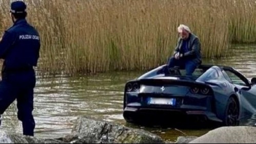 Ferrari de $260 millones termina hundido en un lago: Dueño lo dejó sin freno de mano