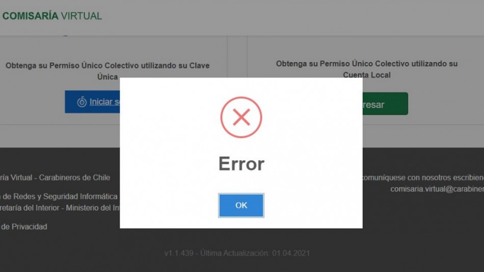 reportan-nueva-caida-de-comisaria-virtual Reportan nueva caída de Comisaría Virtual: Usuarios no pueden solicitar permisos