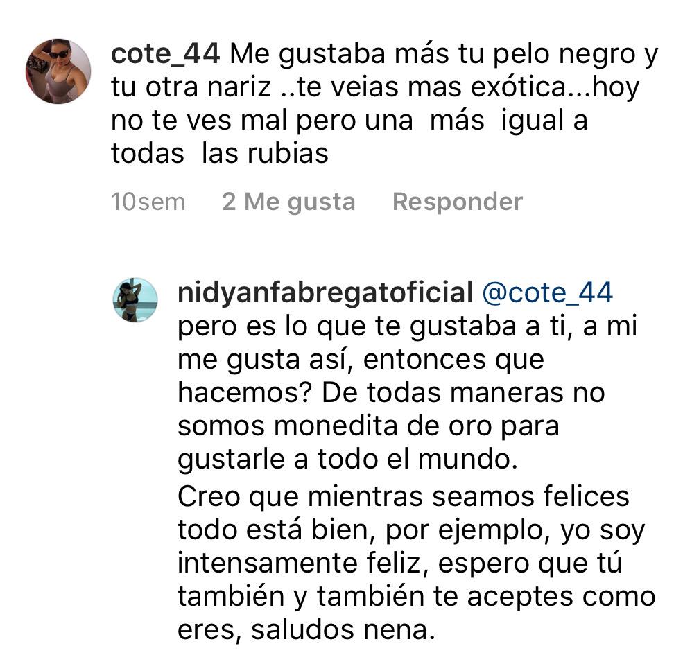 El comentario que le hicieron a Nidyan Fabregat