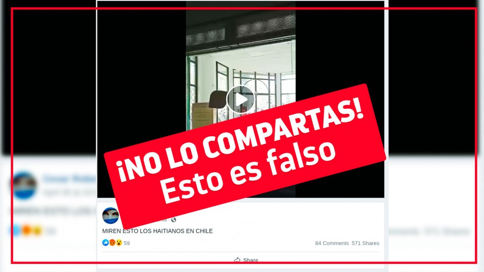 Es falso que haitianos hayan atacado una oficina pública en Chile Es falso que haitianos hayan atacado una oficina pública en Chile