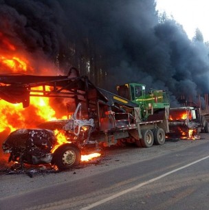 Carabinero y trabajador forestal resultan heridos tras ataques incendiarios en La Araucanía Carabinero y trabajador forestal resultan heridos tras ataques incendiarios en La Araucanía