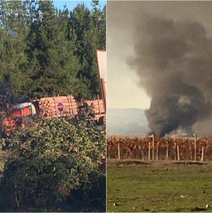 Enfrentamientos y quema de camiones en ruta que une Los Sauces y Lumaco Enfrentamientos y quema de camiones en ruta que une Los Sauces y Lumaco