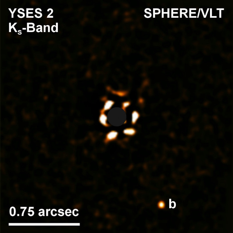 Fotografía de YSES 2b tomada por el Very Large Telescope