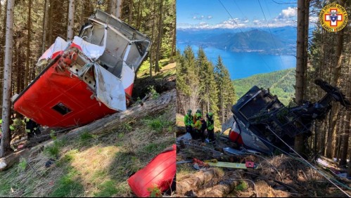 Caída de teleférico en Italia: 13 muertos y 2 menores con heridas graves tras accidente