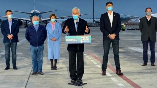 Presidente Piñera recibió el cargamento más grande de vacunas que ha llegado a Chile