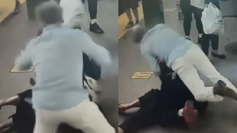 heroe Hombre salva a mujer de brutal ataque con cuchillo.