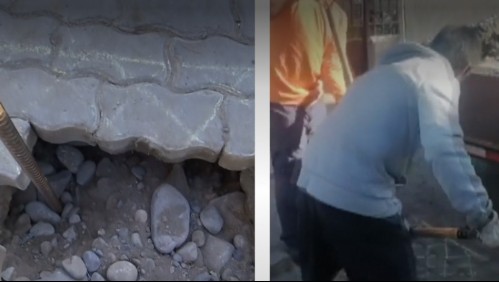 Vecinos de Cerrillos temen que sus casas se derrumben ante profundo socavón de casi 2 metros