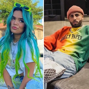 Karol G, Nicky Jam y J Balvin cantan salsa mientras viajan en un lujoso avión privado Karol G, Nicky Jam y J Balvin cantan salsa mientras viajan en un lujoso avión privado