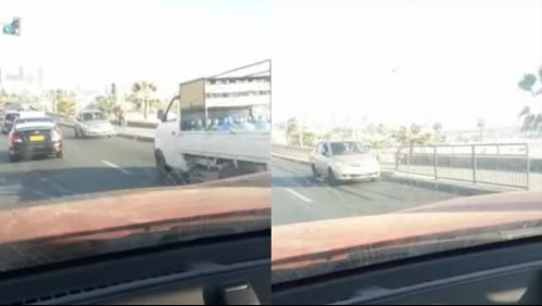 Graban a conductor manejando en reversa en transitada avenida de Antofagasta
