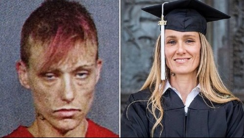 Las fotos virales de una adicta que dejó las drogas y se graduó con honores en la universidad