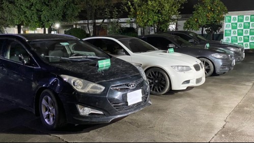 Carabineros recupera cuatro vehículos de alta gama sustraídos en encerronas