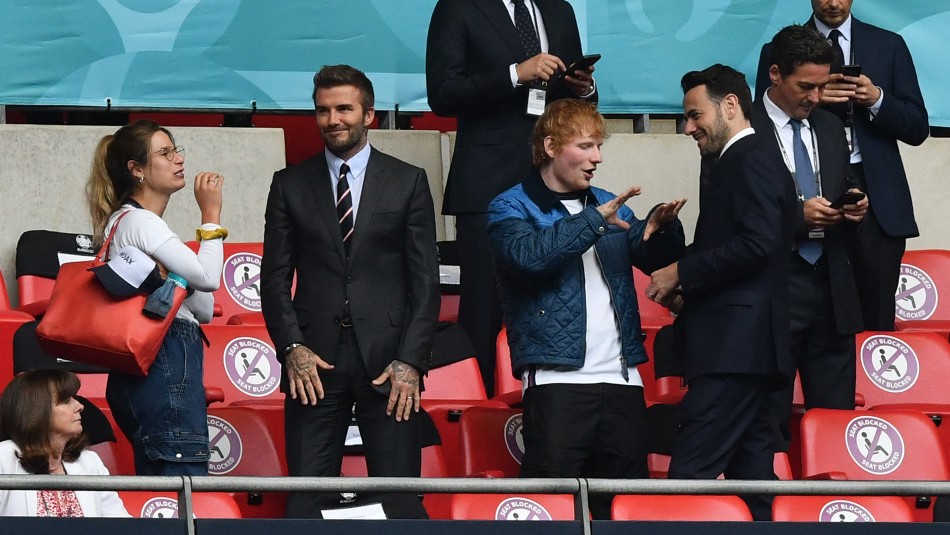Ed Sheeran y David Beckham dieron la sorpresa en la Eurocopa 2020 Ed Sheeran y David Beckham dieron la sorpresa en la Eurocopa 2020