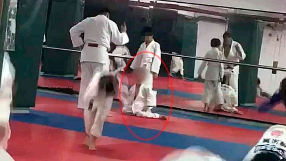 Boy with Judo teacher