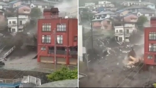 Las impactantes imágenes del alud de barro que arrasó con casas y edificios en Japón
