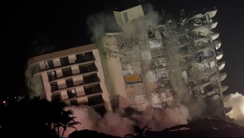 Derrumbe en Miami: Detonan explosivos para demoler restos del edificio afectado