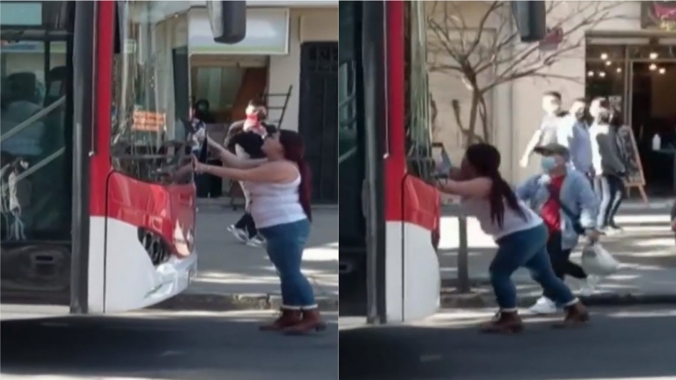 conductora-intento-detener-un-bus-en-marcha-en-plena-alameda Conductora intenta detener bus del Transantiago tras protagonizar accidente en la Alameda