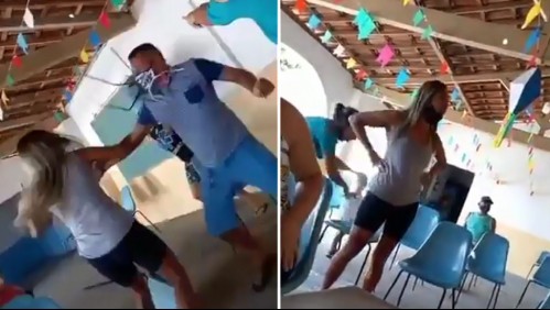 Acompaña a su amante a vacunarse, se encuentra a su esposa y se desata una pelea