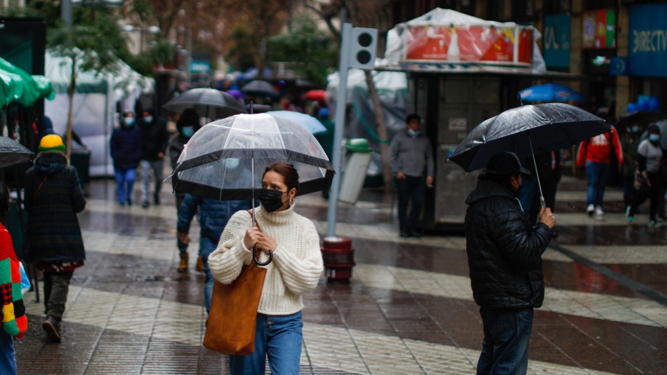 Lluvia en Santiago: avance de tercer sistema frontal trae precipitaciones y viento en la RM y otras tres regiones