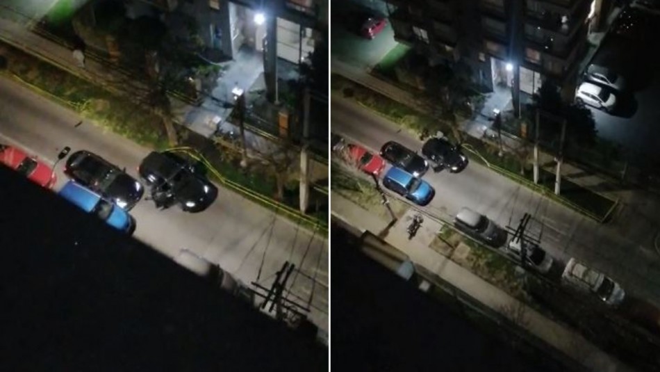Registran el momento exacto en el que una pareja sufre violento portonazo en la comuna de San Miguel Registran el momento exacto en el que una pareja sufre violento portonazo en la comuna de San Miguel