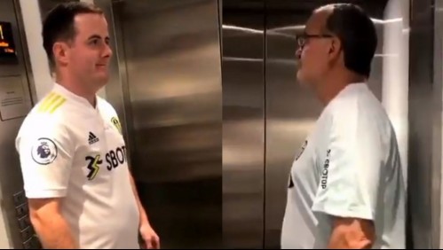 [VIDEO] El viral de un hincha que quedó 'paralizado' al encontrarse con Bielsa en un ascensor: 'No tengo palabras'