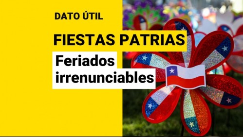 Fiestas Patrias: ¿Será feriado irrenunciable el 17 de septiembre?