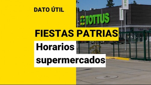 Fiestas Patrias: ¿Cuáles son los horarios de atención de supermercados Tottus esta semana?