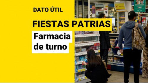 Fiestas Patrias: ¿Qué farmacias estarán de turno durante los feriados irrenunciables?
