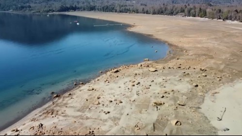 Preocupación por notoria escasez de agua en el lago Caburgua