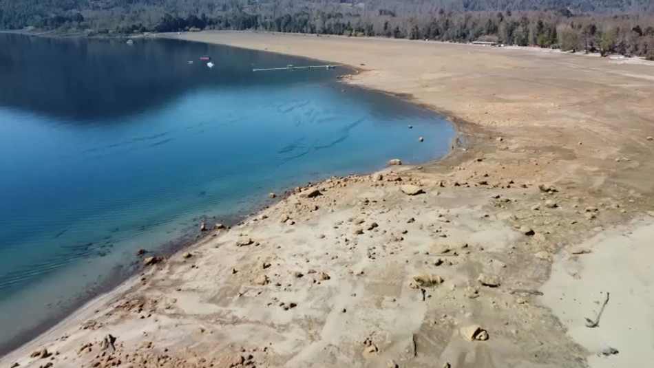 Preocupación por notoria escasez de agua en el lago Caburgua