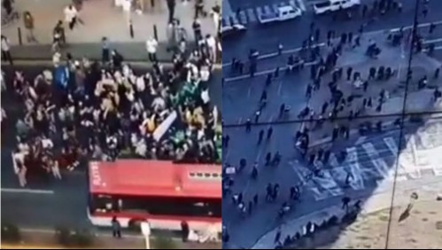 Manifestaciones en el centro de Santiago provocan cortes de tránsito