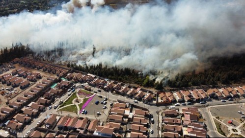 Gran incendio forestal amenaza a viviendas en Ovalle