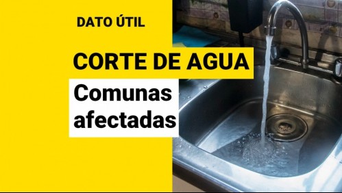 Corte de agua del 4 de octubre en Santiago: ¿Qué comunas se verán afectadas?