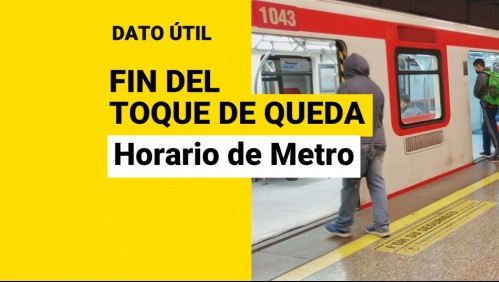 Tras fin del toque de queda: ¿Cuál es el horario del Metro de Santiago?
