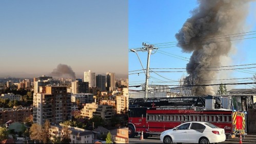 Incendio en Ñuñoa deja al menos seis viviendas afectadas
